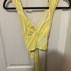 Yellow Striped Women's Tank Top